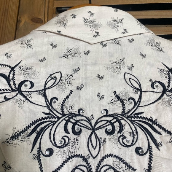 Brooks and Dunn panhandle slim western pearl snap, bling, embroidered SZ-XL - Picture 8 of 10